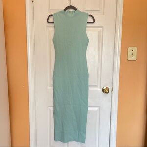 MEROKEETY Womens Sleeveless Sweater Dress High Neck Ribbed Side Slit